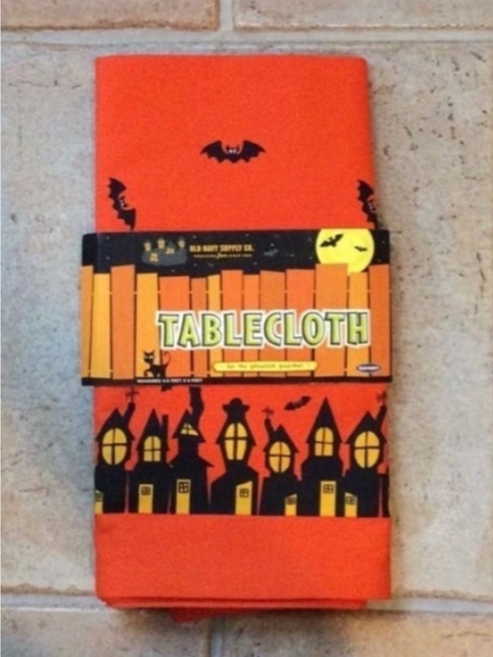 HALLOWEEN Haunted House Cloth Table Cloth 54” X 72” NWT